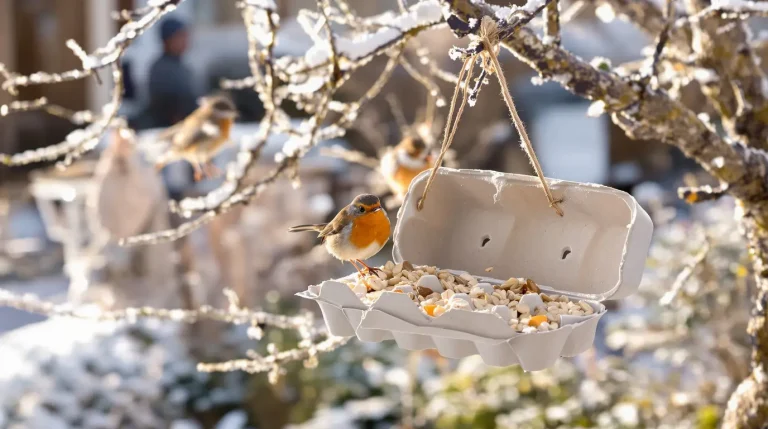 Ne jetez plus vos vieilles boîtes d’œufs : elles attirent les oiseaux au jardin tout l’hiver